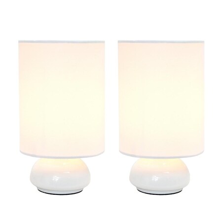 Supershine Gemini Two Pack Mini Touch Lamp with Brushed Nickel Base & Fabric Shades SU2089821